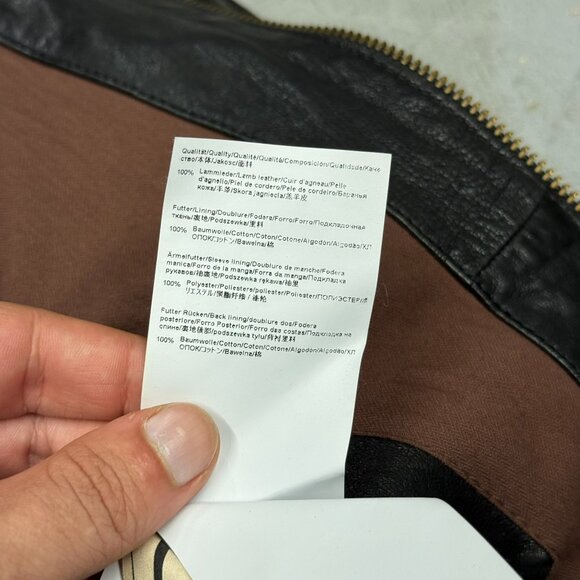 Hugo Boss Lamb Leather Jacket Motorcycle GR-Joetze Black Small - Picture 13 of 16